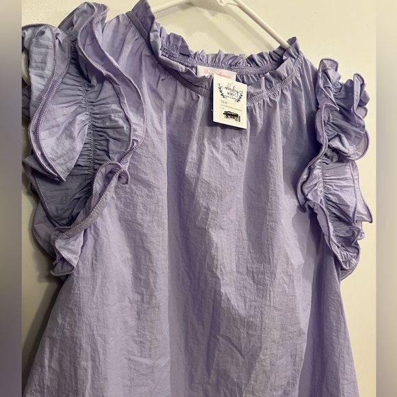 Ces Femme Lavender Ruffle Blouse - Picture 2 of 6